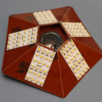 homemade, wonky, pentagonal LED lamp